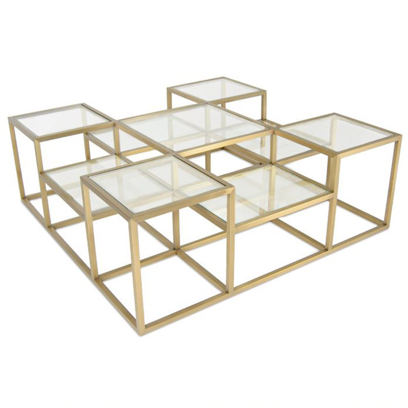 Кофейный стол Elodia Coffee Table Прозрачное Стекло матовое золото Кофейный стол Elodia Coffee Table Прозрачное Стекло матовое золото в Липецке | Loft Concept