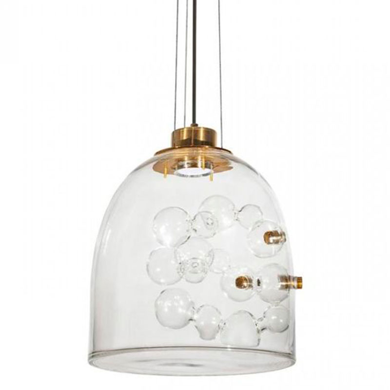 Подвесной светильник Lamps Inside Bubbles side bell Золотой Прозрачный Подвесной светильник Lamps Inside Bubbles side bell Золотой Прозрачный в Липецке | Loft Concept