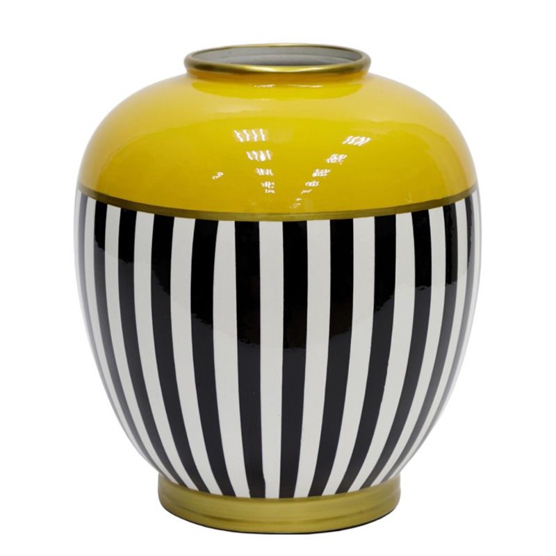 Ваза Kamil Vase Белый Черный Золотой Желтый Ваза Kamil Vase Белый Черный Золотой Желтый в Липецке | Loft Concept