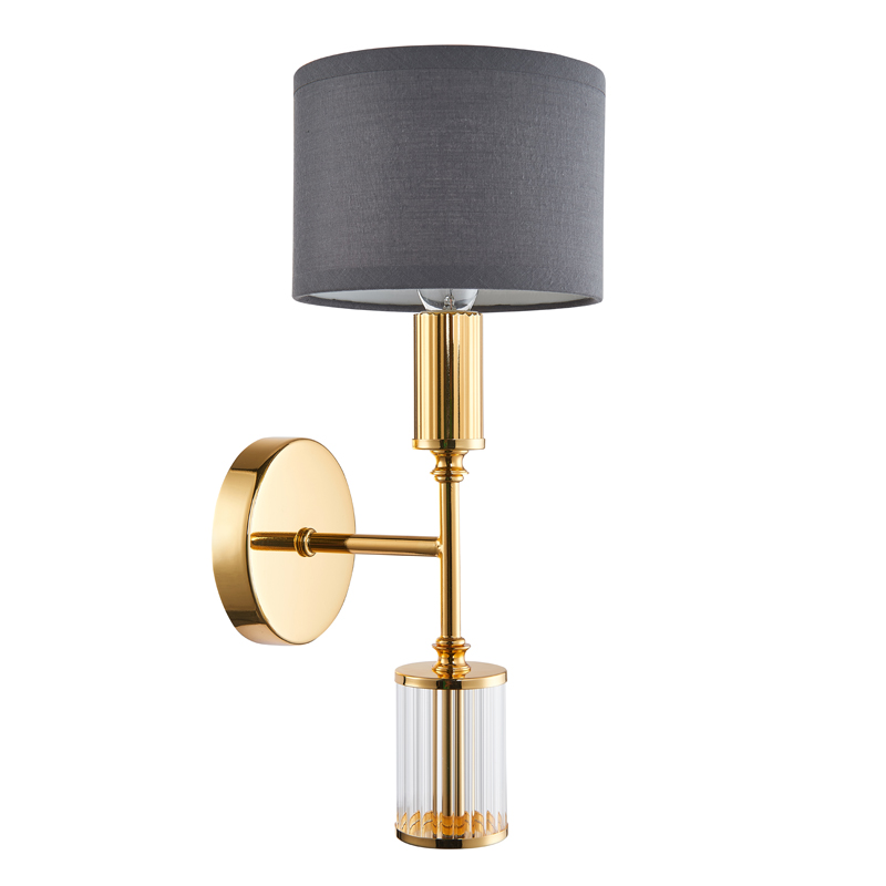 Бра Laurent Sconce grey Глянцевое золото Серый Прозрачный Бра Laurent Sconce grey Глянцевое золото Серый Прозрачный в Липецке | Loft Concept