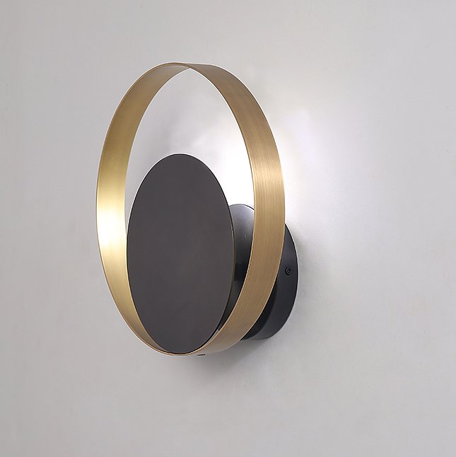 Бра VeniceM CIRCLE WALL LAMP Латунь Черный Бра VeniceM CIRCLE WALL LAMP Латунь Черный в Липецке | Loft Concept