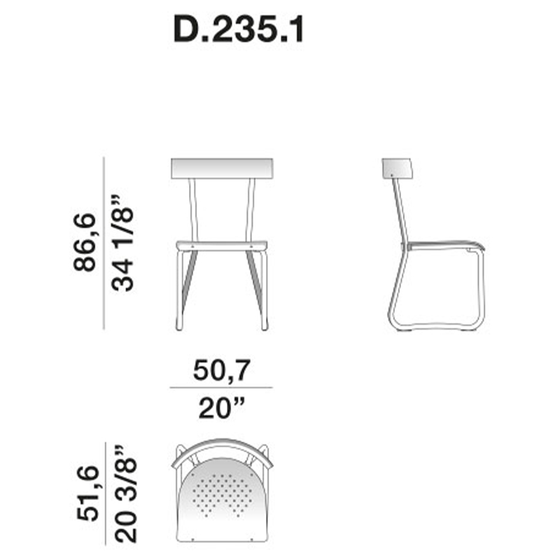 Дизайнерский стул из алюминия Gio Ponti D.235.1 Chair Дизайнерский стул из алюминия Gio Ponti D.235.1 Chair в Липецке