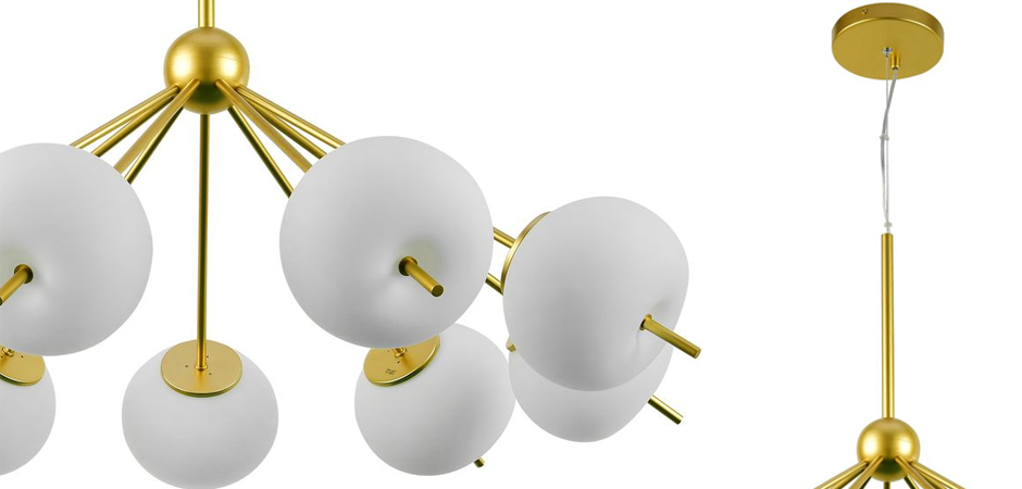 Люстра White ball brass Louise 9 Люстра White ball brass Louise 9 - Loft-Concept в Липецке