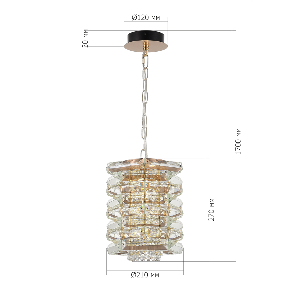 Подвесной светильник в классическом хрустальном обрамлении Light Garland в Липецке