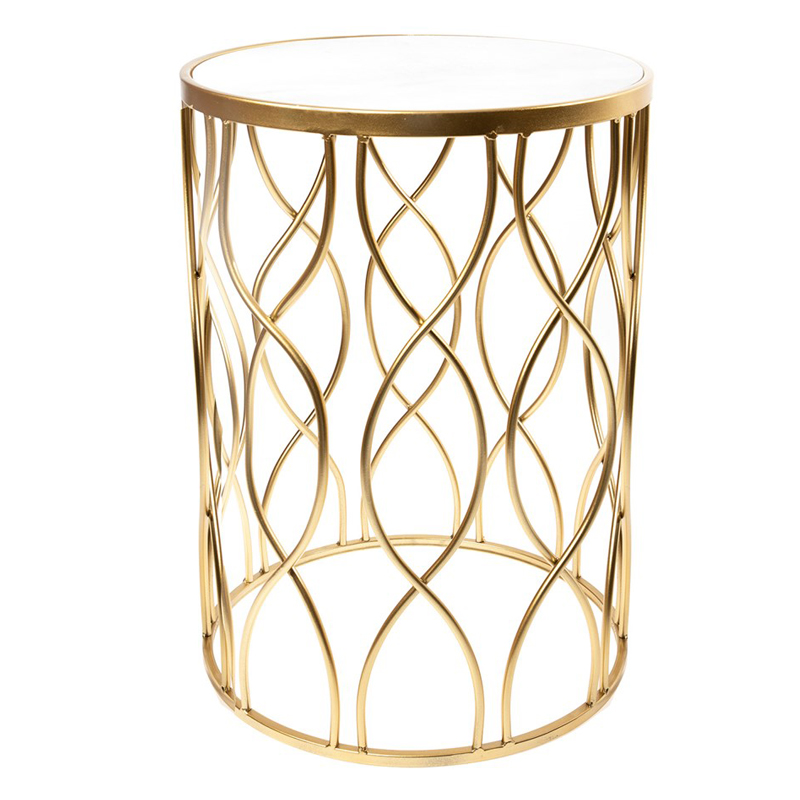 Приставной столик DNA Framing Table gold Золотой Белый Мрамор Bianco Приставной столик DNA Framing Table gold Золотой Белый Мрамор Bianco в Липецке | Loft Concept