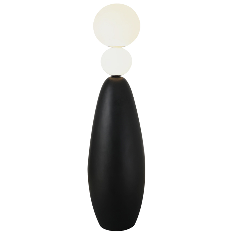 Торшер Two Round Shapes Floor Lamp Черно-белый Торшер Two Round Shapes Floor Lamp Черно-белый в Липецке | Loft Concept