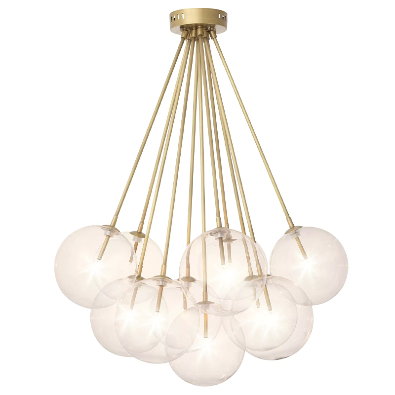 Люстра Eichholtz Ceiling Lamp Molecule Brass Латунь Прозрачное Стекло Люстра Eichholtz Ceiling Lamp Molecule Brass Латунь Прозрачное Стекло в Липецке | Loft Concept