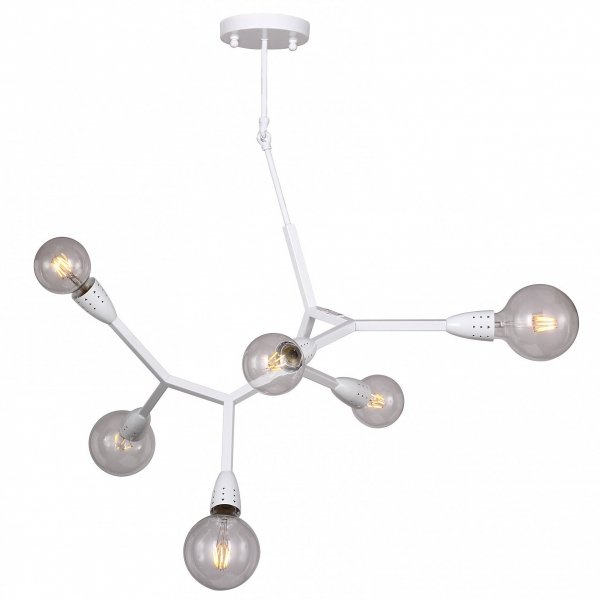 Люстра Polygon Chandelier 6 White Белый Люстра Polygon Chandelier 6 White Белый в Липецке | Loft Concept