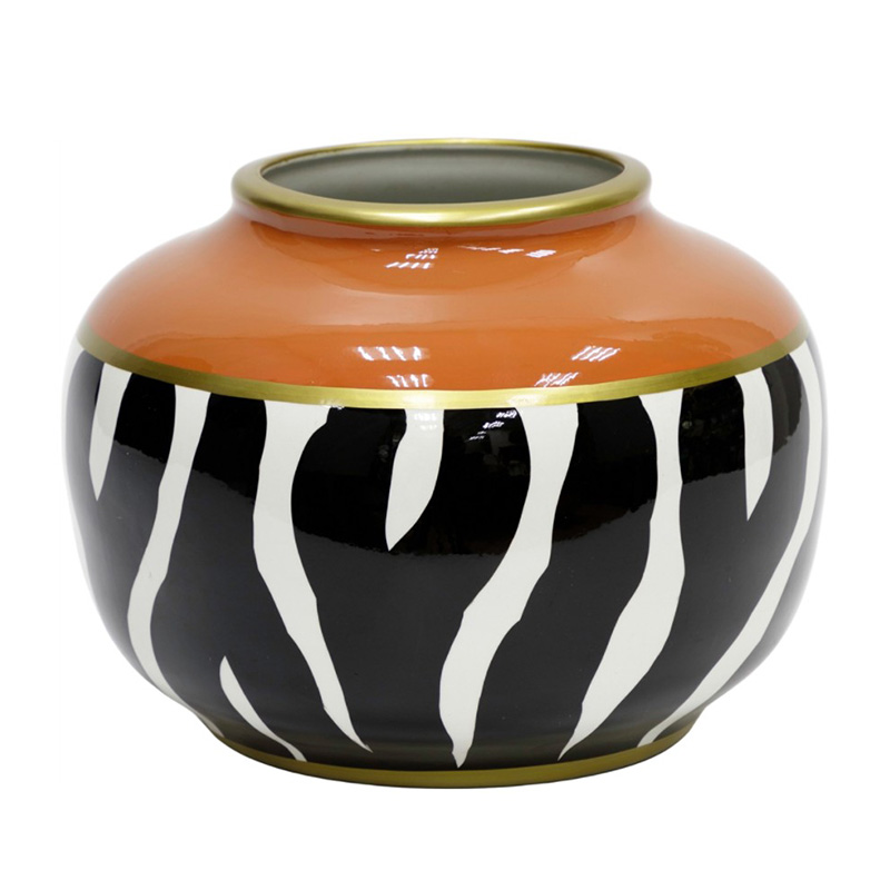Ваза Beata Vase Белый Черный Золотой Оранжевый Ваза Beata Vase Белый Черный Золотой Оранжевый в Липецке | Loft Concept