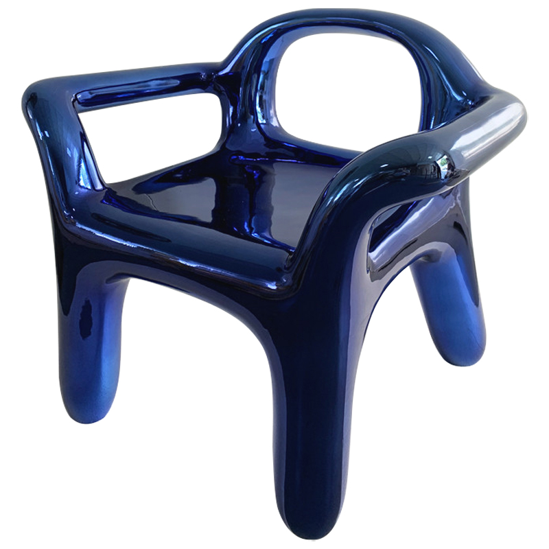 Кресло Deep Blue Metallica Shine Armchair Синий Кресло Deep Blue Metallica Shine Armchair Синий в Липецке | Loft Concept