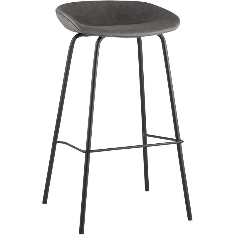 Стул Барный без Спинки Винтажная Серая Экокожа Vendramin Bar Chair Серый Черный Стул Барный без Спинки Винтажная Серая Экокожа Vendramin Bar Chair Серый Черный в Липецке | Loft Concept