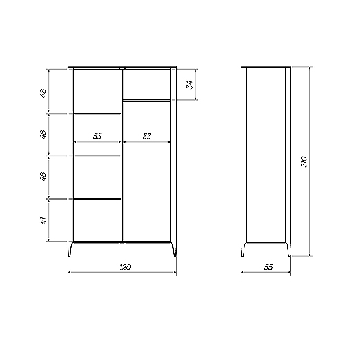 Шкаф двухстворчатый серо-бежевый Type в Липецке