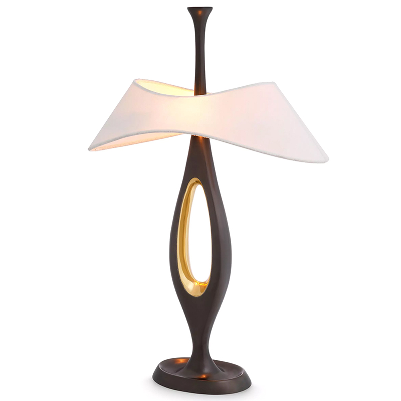 Настольная лампа Eichholtz Table Lamp Gianfranco Винтажная латунь Белый Золотой Настольная лампа Eichholtz Table Lamp Gianfranco Винтажная латунь Белый Золотой в Липецке | Loft Concept