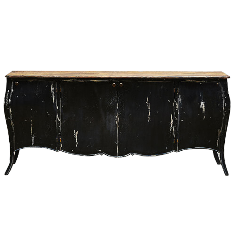 Комод длинный в стиле прованс Black Vintage Commode Черный Коричневый Винтажный черный Комод длинный в стиле прованс Black Vintage Commode Черный Коричневый Винтажный черный в Липецке | Loft Concept