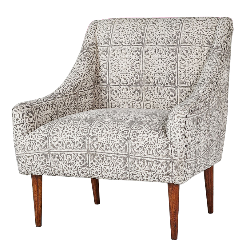 Gray Ornament Armchair Кресло серый орнамент ivory ( слоновая кость ) Серый Gray Ornament Armchair Кресло серый орнамент ivory ( слоновая кость ) Серый в Липецке | Loft Concept
