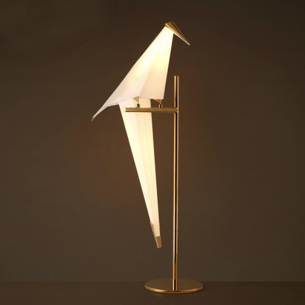 Настольная лампа Origami Bird Table Lamp Золотой Бежево-серый Настольная лампа Origami Bird Table Lamp Золотой Бежево-серый в Липецке | Loft Concept