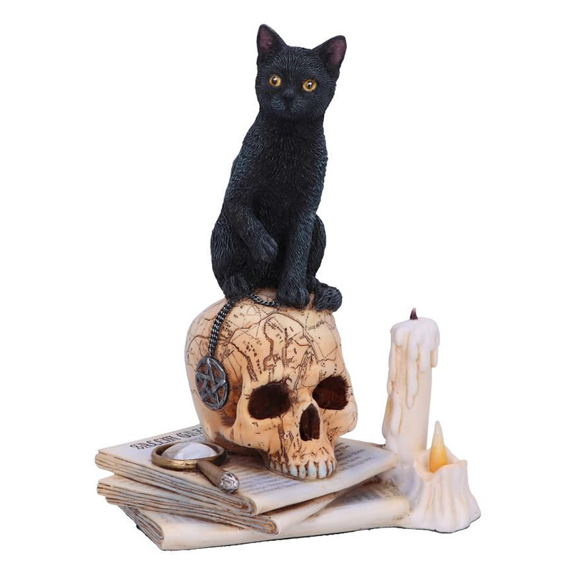 Статуэтка Cat on Skull Черный Бежево-серый Белый Статуэтка Cat on Skull Черный Бежево-серый Белый в Липецке | Loft Concept