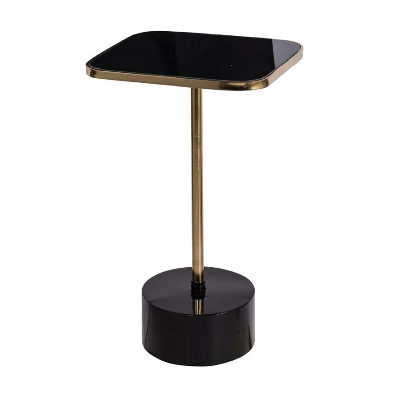 Приставной стол Single-Legged Table rectangular Черный Глянцевое золото Приставной стол Single-Legged Table rectangular Черный Глянцевое золото в Липецке | Loft Concept