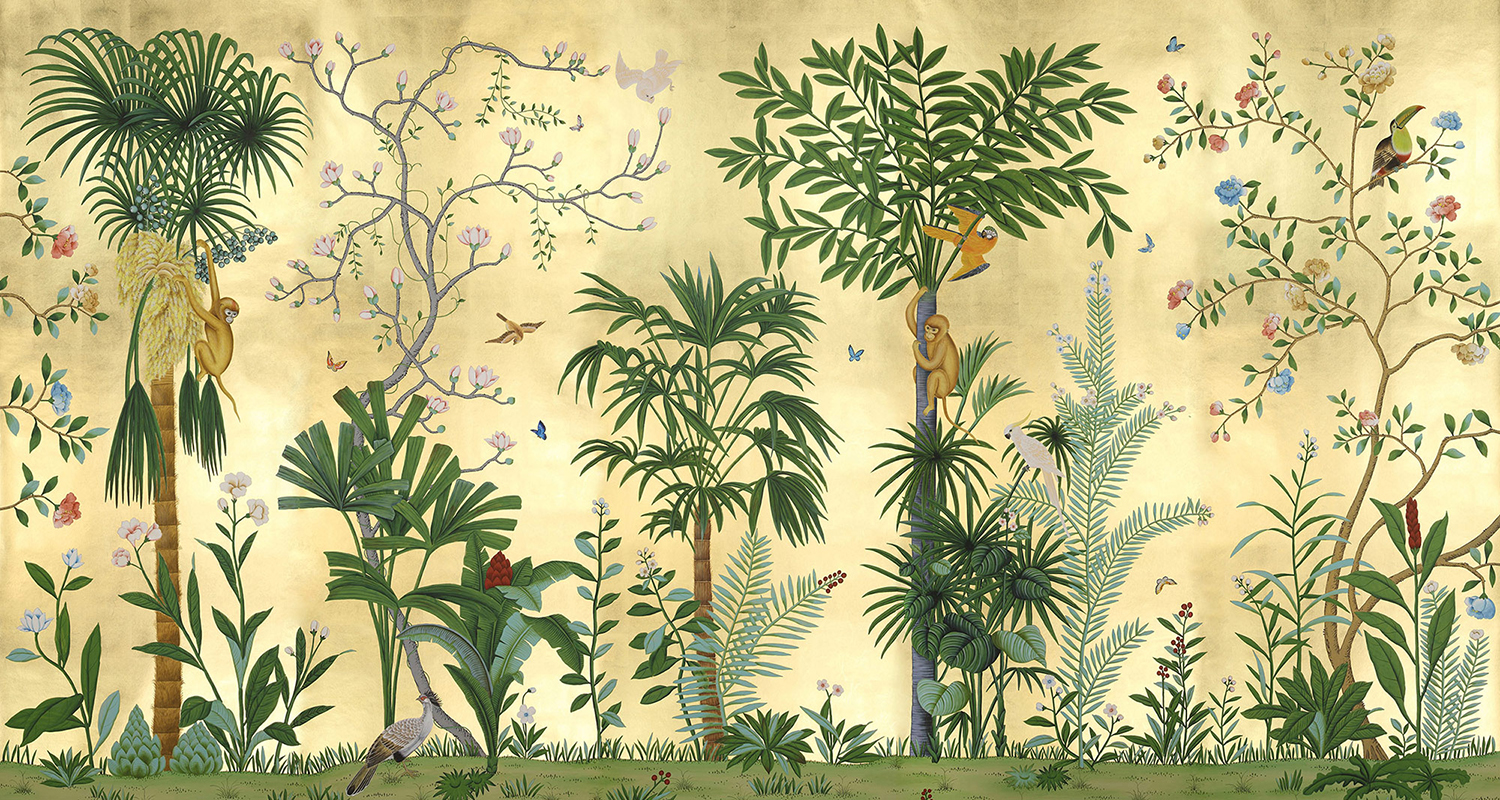 Обои ручная роспись Amazonia Deep Rich Gold - фото