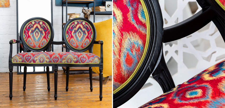 Диванетка Ikat Pattern Черная Диванетка Ikat Pattern Черная - Loft-Concept в Липецке