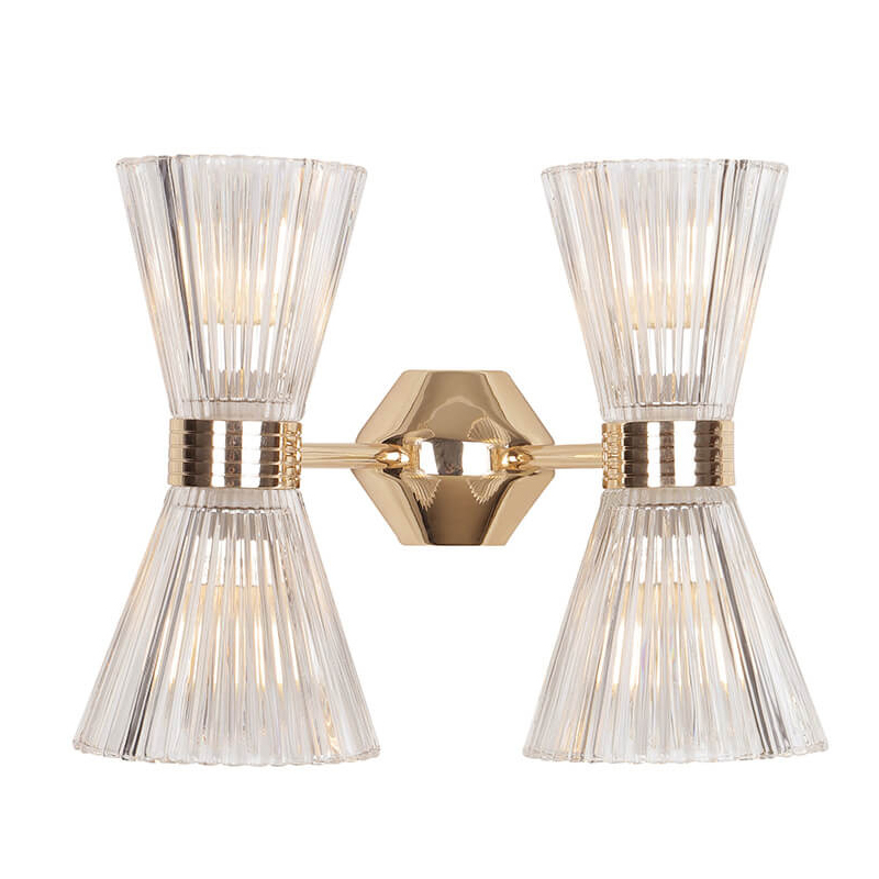 Бра Glass Horn Light gold 4 Глянцевое золото Прозрачное Стекло Бра Glass Horn Light gold 4 Глянцевое золото Прозрачное Стекло в Липецке | Loft Concept