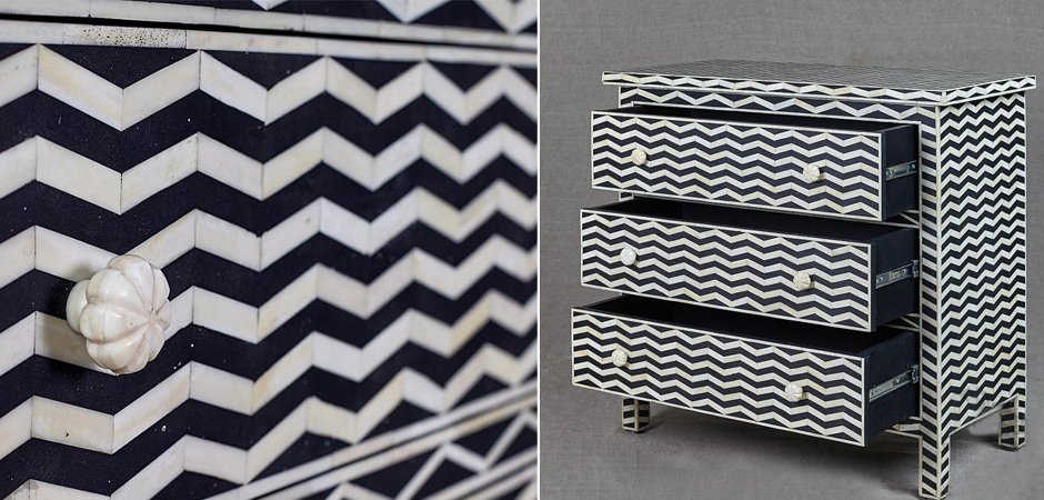 Комод инкрустация костью Inlaid Bone Chevron Комод инкрустация костью Inlaid Bone Chevron - Loft-Concept в Липецке