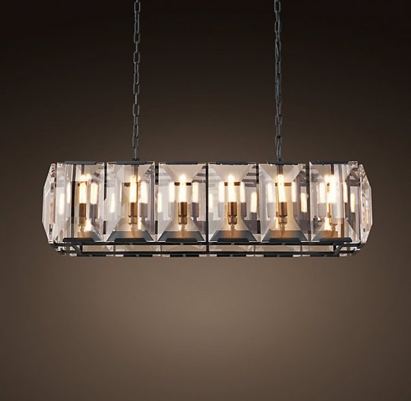 Люстра RH Harlow Crystal Square Chandelier 10 Черный Люстра RH Harlow Crystal Square Chandelier 10 Черный в Липецке | Loft Concept