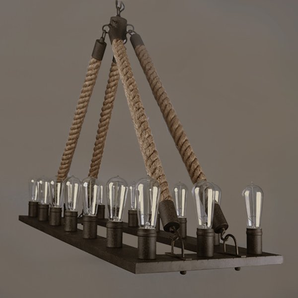 Люстра Square Large Loft Rope Light Черный Люстра Square Large Loft Rope Light Черный в Липецке | Loft Concept