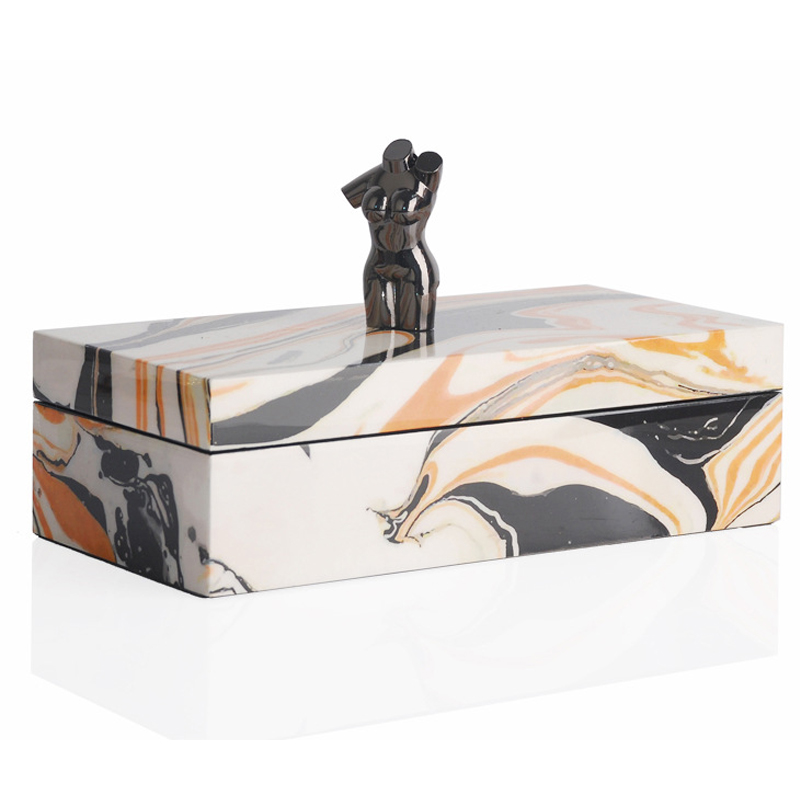 Шкатулка Birgitta Box Bust Черный Белый Оранжевый Шкатулка Birgitta Box Bust Черный Белый Оранжевый в Липецке | Loft Concept