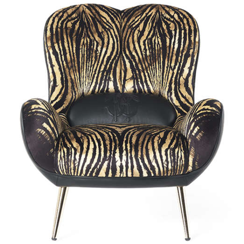 Дизайнерское Кресло Tifnit Armchairs стиль Roberto Cavalli II Черный Бежевый Золотой Дизайнерское Кресло Tifnit Armchairs стиль Roberto Cavalli II Черный Бежевый Золотой в Липецке | Loft Concept