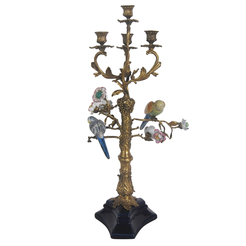 Подсвечник Parrots on a Bronze Tree Candlestick Бронза Мульти Подсвечник Parrots on a Bronze Tree Candlestick Бронза Мульти в Липецке | Loft Concept