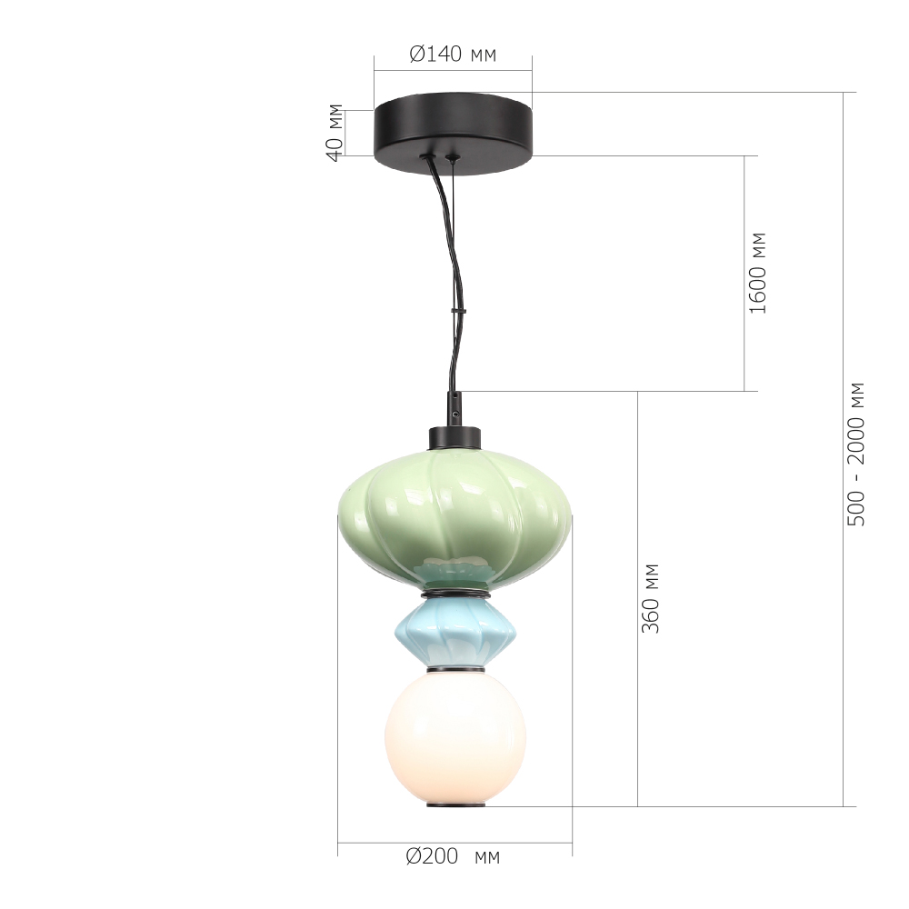 Подвесной светильник фигурный с керамическими элементами Fragrant Light в Липецке