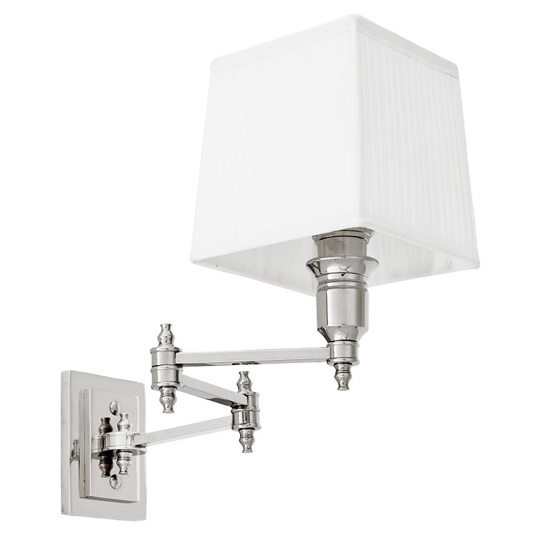 Бра Wall Lamp Lexington Swing Nickel+White Никель Белый Бра Wall Lamp Lexington Swing Nickel+White Никель Белый в Липецке | Loft Concept