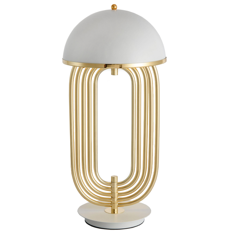 Настольная лампа Delightfull Turner Table Lamp White Глянцевое золото Белый Настольная лампа Delightfull Turner Table Lamp White Глянцевое золото Белый в Липецке | Loft Concept