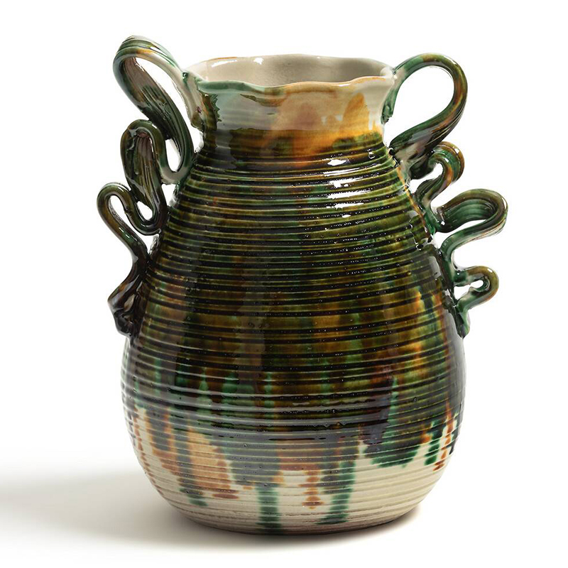 Ваза Faience Vase I Белый Зеленый Желтый Синий Ваза Faience Vase I Белый Зеленый Желтый Синий в Липецке | Loft Concept