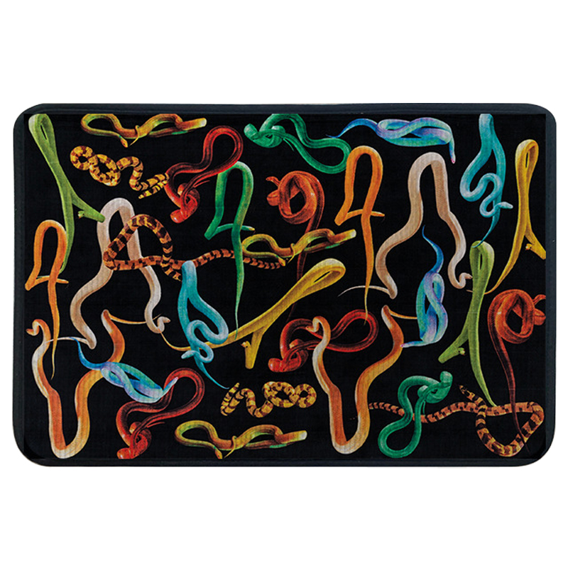 Ковер Seletti Rectangular Rug Snakes Small Черный Мульти Ковер Seletti Rectangular Rug Snakes Small Черный Мульти в Липецке | Loft Concept