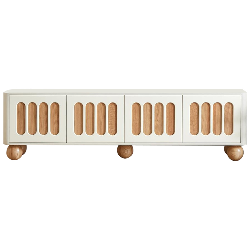 ТВ-тумба Neha Wooden Forms TV Stand Молочный Древесина ТВ-тумба Neha Wooden Forms TV Stand Молочный Древесина в Липецке | Loft Concept