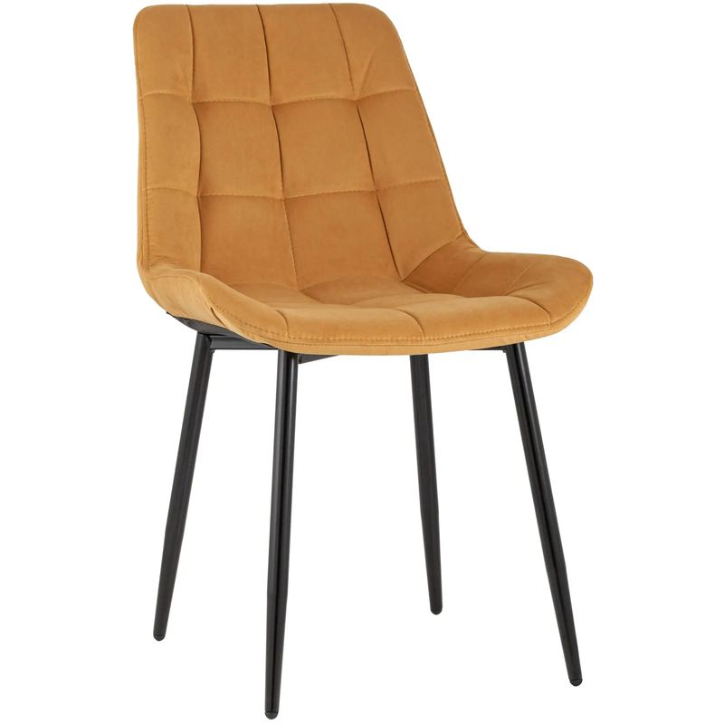 Стул NANCY Chair Оранжевый Велюр Черные Ножки Оранжевый Черный Стул NANCY Chair Оранжевый Велюр Черные Ножки Оранжевый Черный в Липецке | Loft Concept