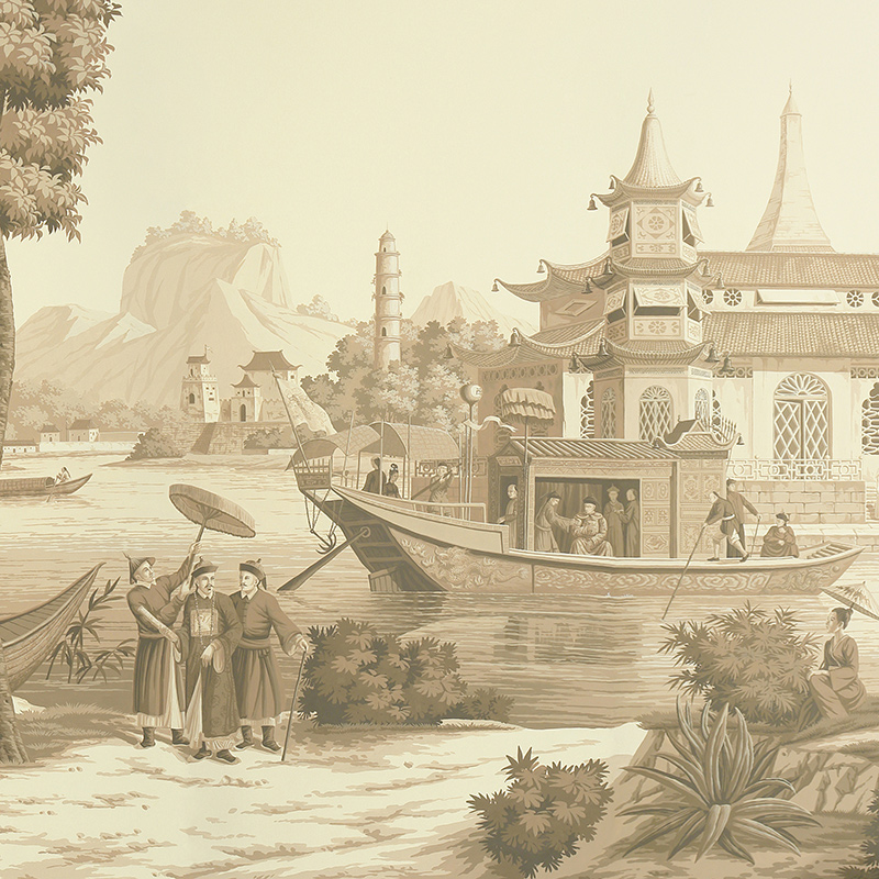 Обои ручная роспись Procession Chinoise Sepia on scenic paper Обои ручная роспись Procession Chinoise Sepia on scenic paper в Липецке | Loft Concept