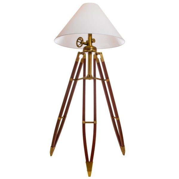 Напольная лампа Telescopo Floor Lamp Латунь Белый Напольная лампа Telescopo Floor Lamp Латунь Белый в Липецке | Loft Concept