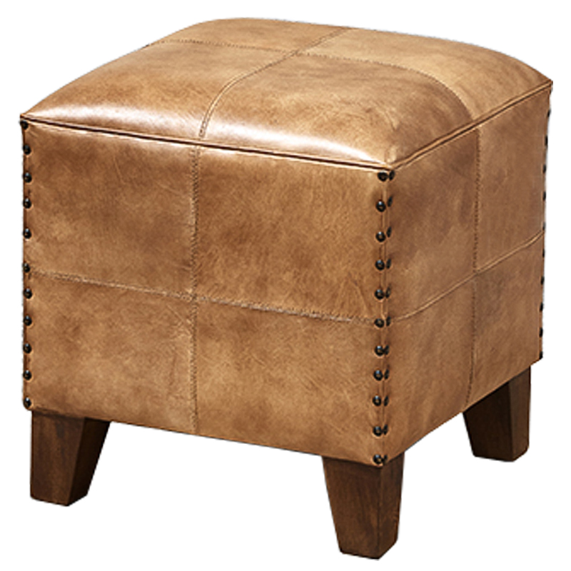 Пуф Leather Cube Puff Коричневый Карамель Пуф Leather Cube Puff Коричневый Карамель в Липецке | Loft Concept