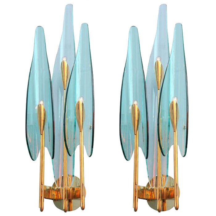 Бра Max Ingrand for Fontana Arte Sconces Золотой Синий в Липецке | Loft Concept 