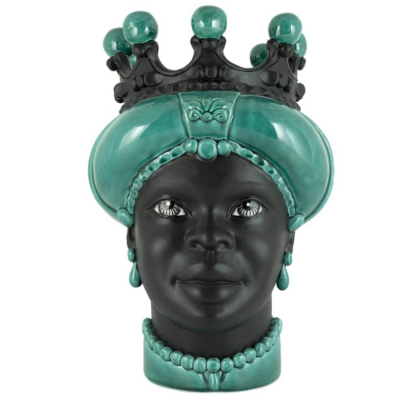 Ваза VASE MORO LADY CROWN DARK green Черный Зеленый в Липецке | Loft Concept 