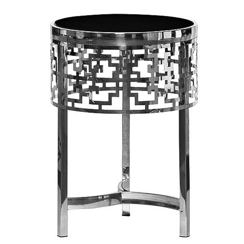 Приставной стол Yen Geometry Side Table silver 50 Серебряный Приставной стол Yen Geometry Side Table silver 50 Серебряный в Липецке | Loft Concept
