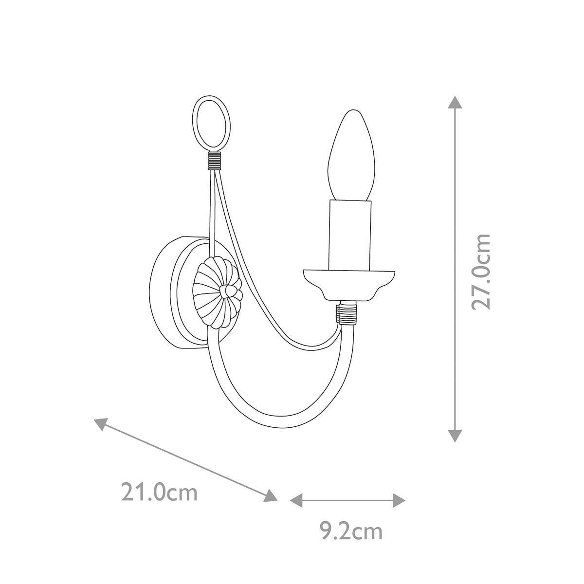 Бра черного цвета с лампой в форме свечи Elstead Lighting в Липецке