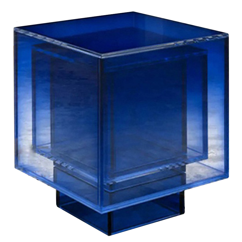 Дизайнерский журнальный стол Glass Square Синий studio BUZAO Синий Дизайнерский журнальный стол Glass Square Синий studio BUZAO Синий в Липецке | Loft Concept