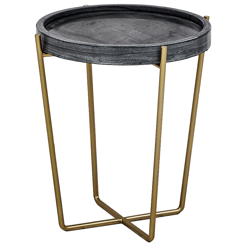 Приставной стол Orlate side table Латунь Черный Приставной стол Orlate side table Латунь Черный в Липецке | Loft Concept
