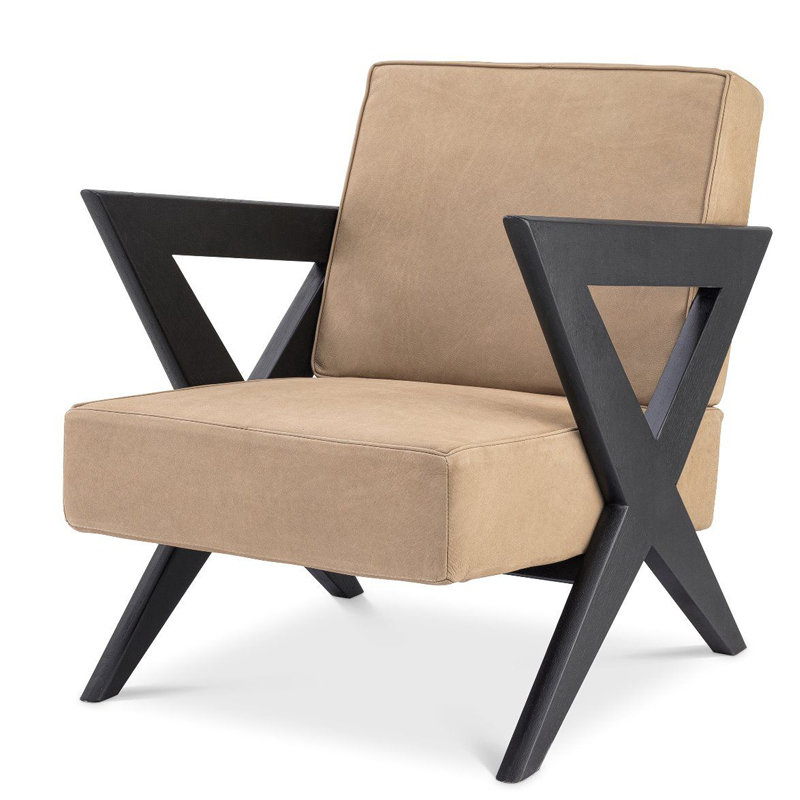 Кресло Eichholtz Chair Felippe Черный Бежевый Кресло Eichholtz Chair Felippe Черный Бежевый в Липецке | Loft Concept
