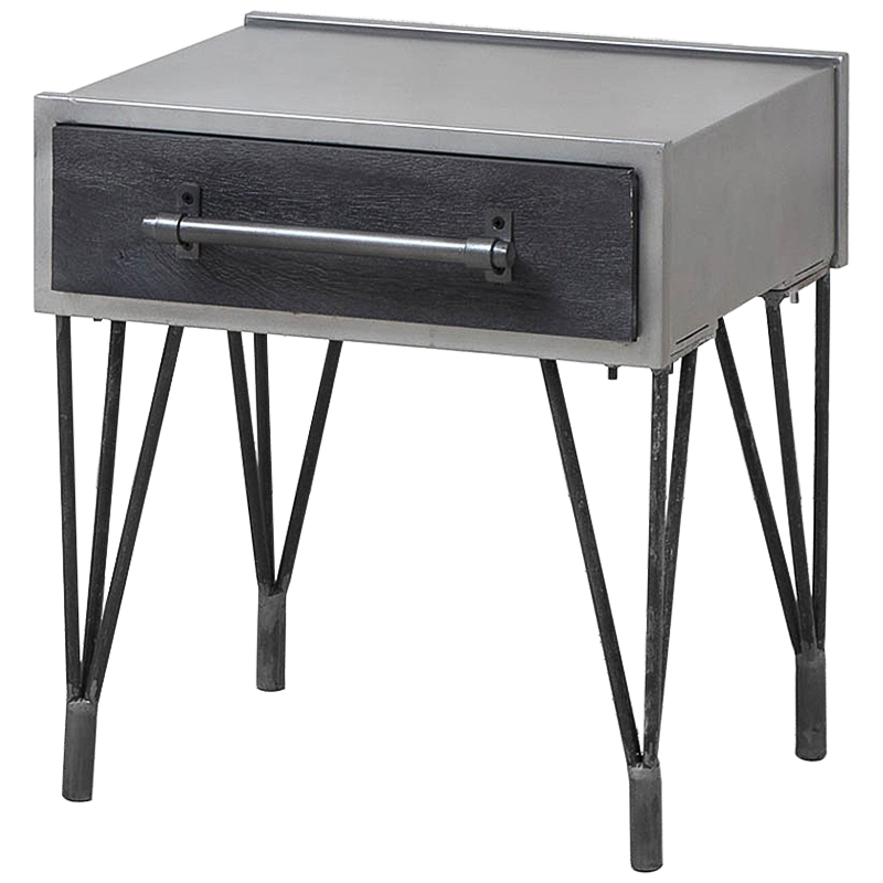 Тумба Ralph Metal Nightstand Серый Черный Тумба Ralph Metal Nightstand Серый Черный в Липецке | Loft Concept