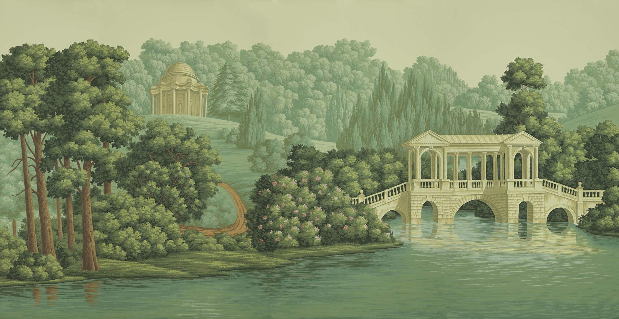 Обои ручная роспись English Landscape Verdoyant on scenic paper Обои ручная роспись English Landscape Verdoyant on scenic paper - постер Loft-Concept в Липецке